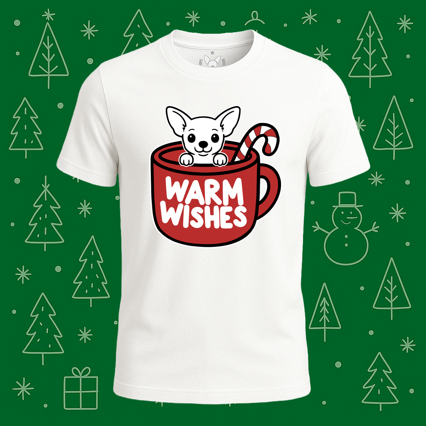 Chihuahua Warm Wishes Tee - Feature Print