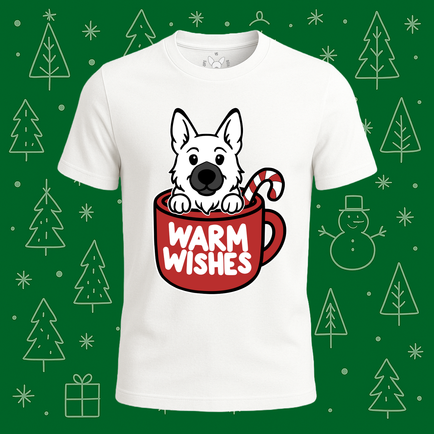 German Shepherd Warm Wishes Tee - Feature Print