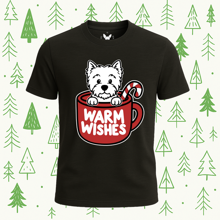 West Highland Terrier (Westie) Warm Wishes Tee - Feature Print