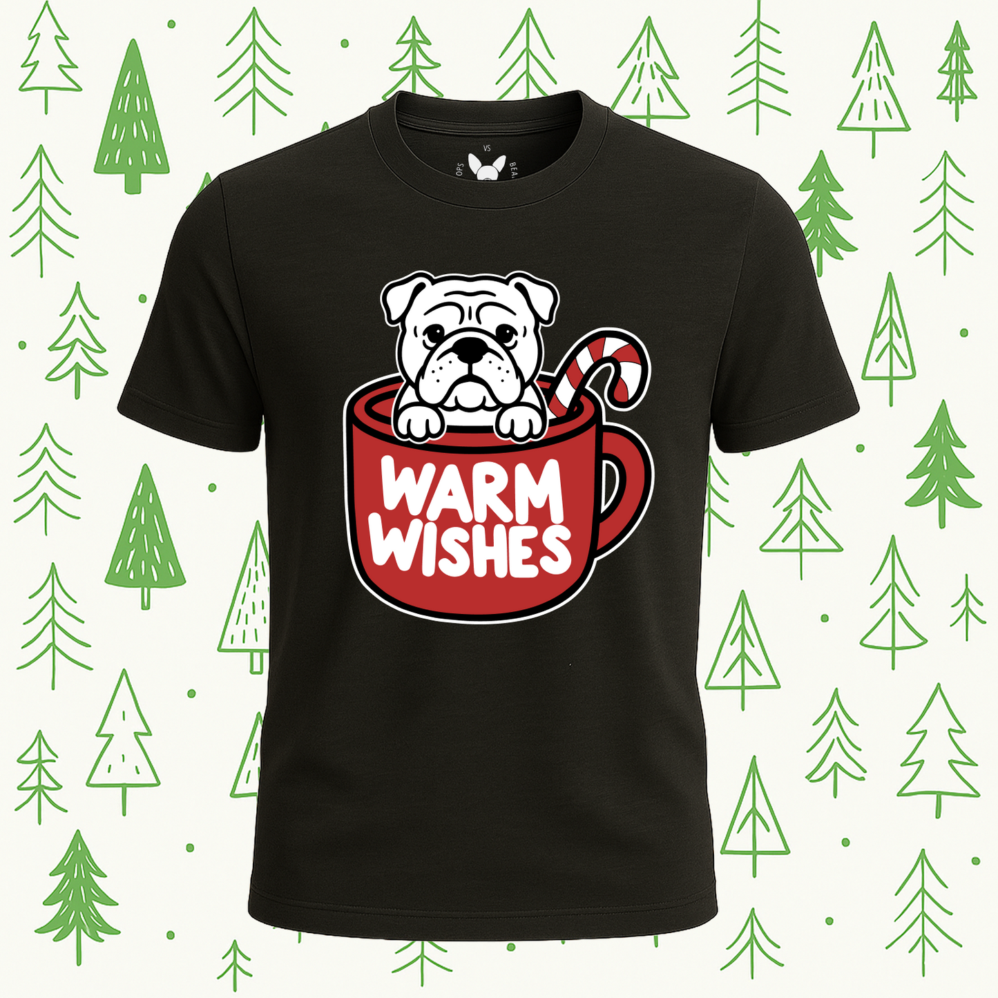English Bulldog Warm Wishes Tee - Feature Print