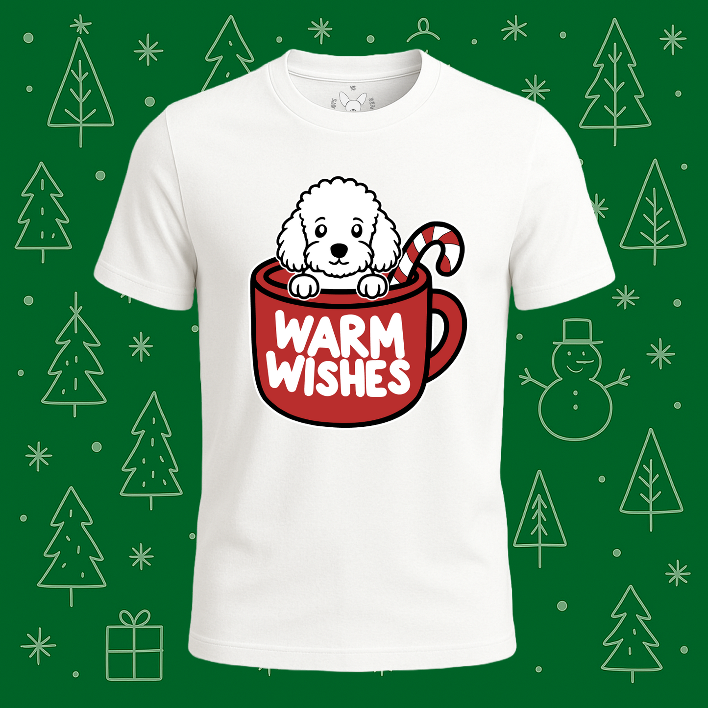 Toy Poodle Warm Wishes Tee - Feature Print