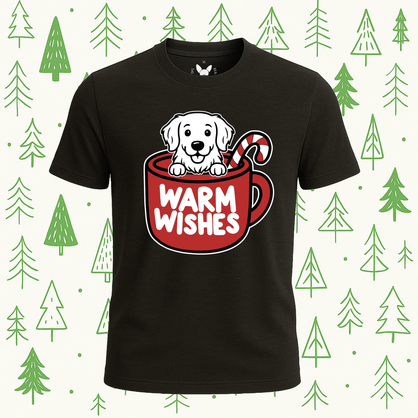Golden Retriever Warm Wishes Tee - Feature Print