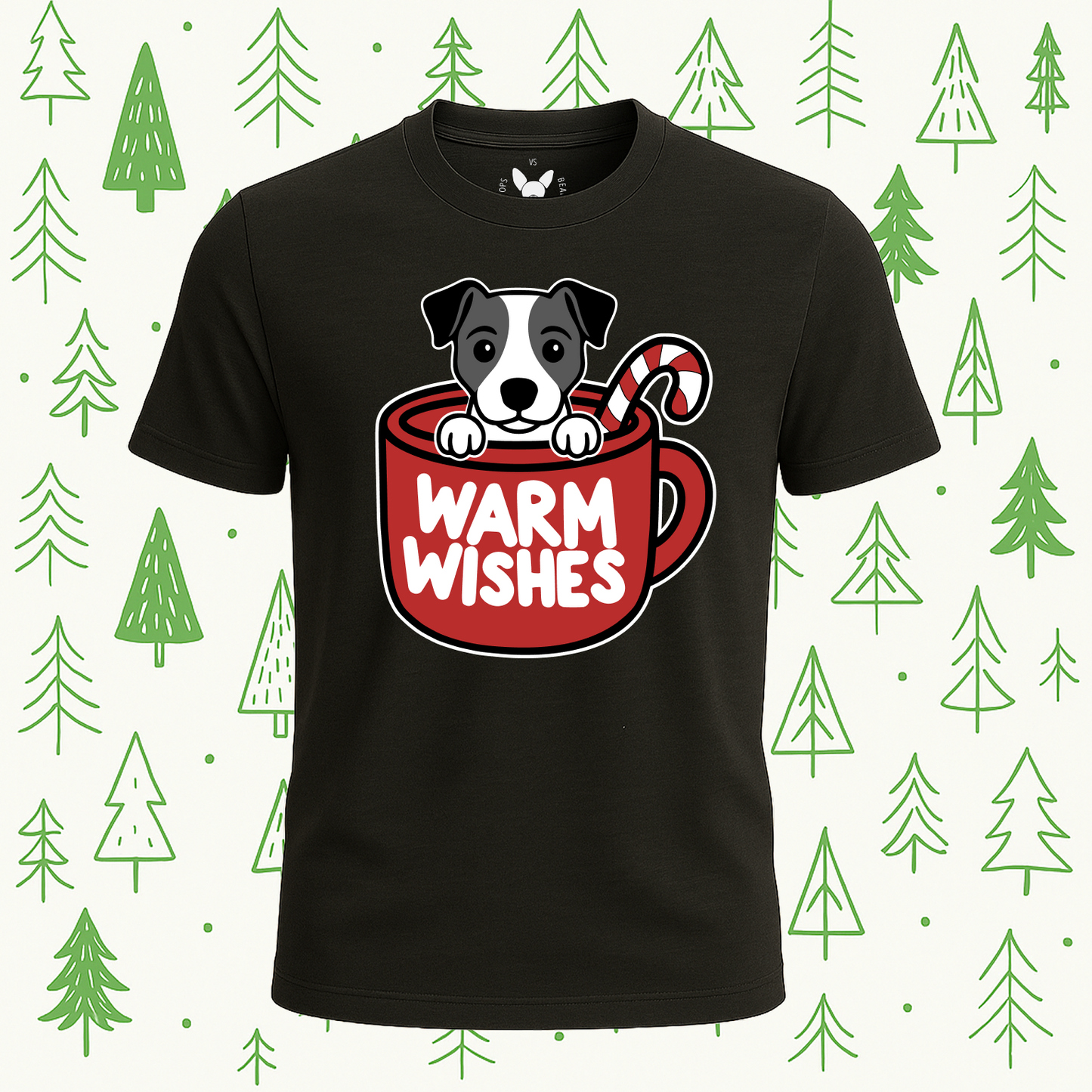 Jack Russell Terrier Warm Wishes Tee - Feature Print