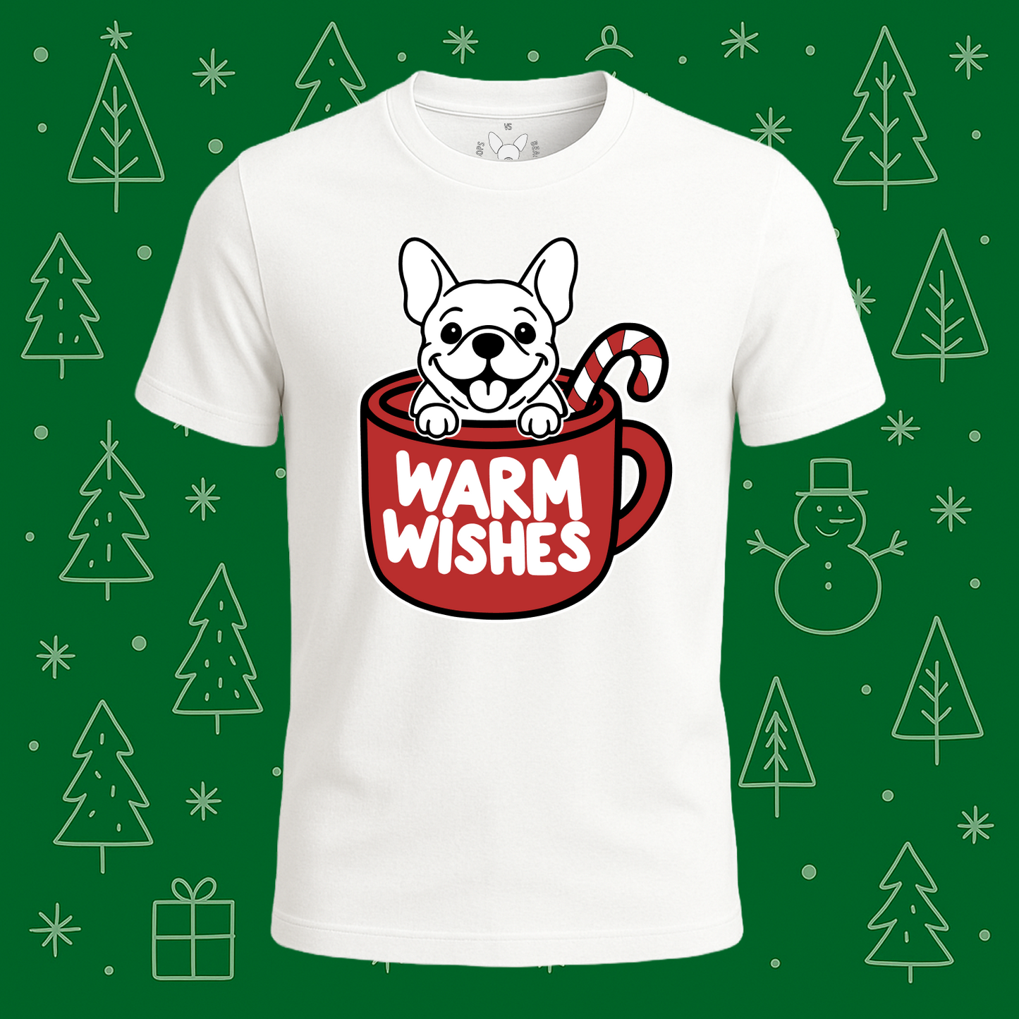 French Bulldog Warm Wishes Tee - Feature Print