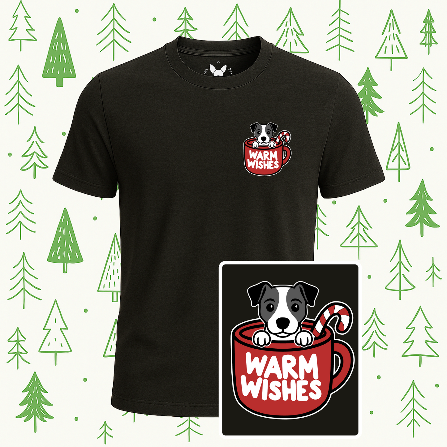 Jack Russell Terrier Warm Wishes Tee