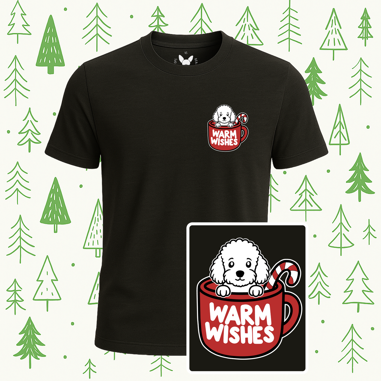 Toy Poodle Warm Wishes Tee