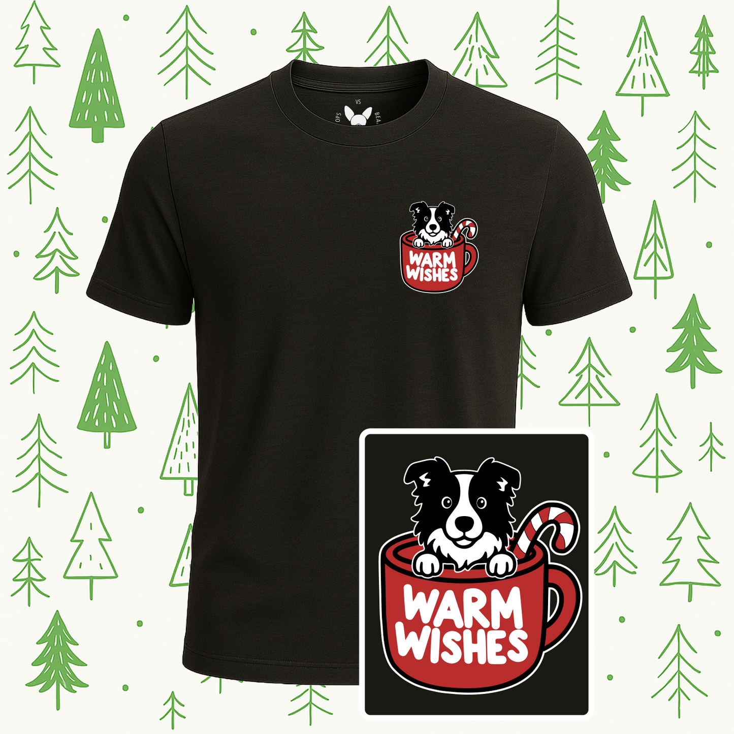 Border Collie Warm Wishes Tee