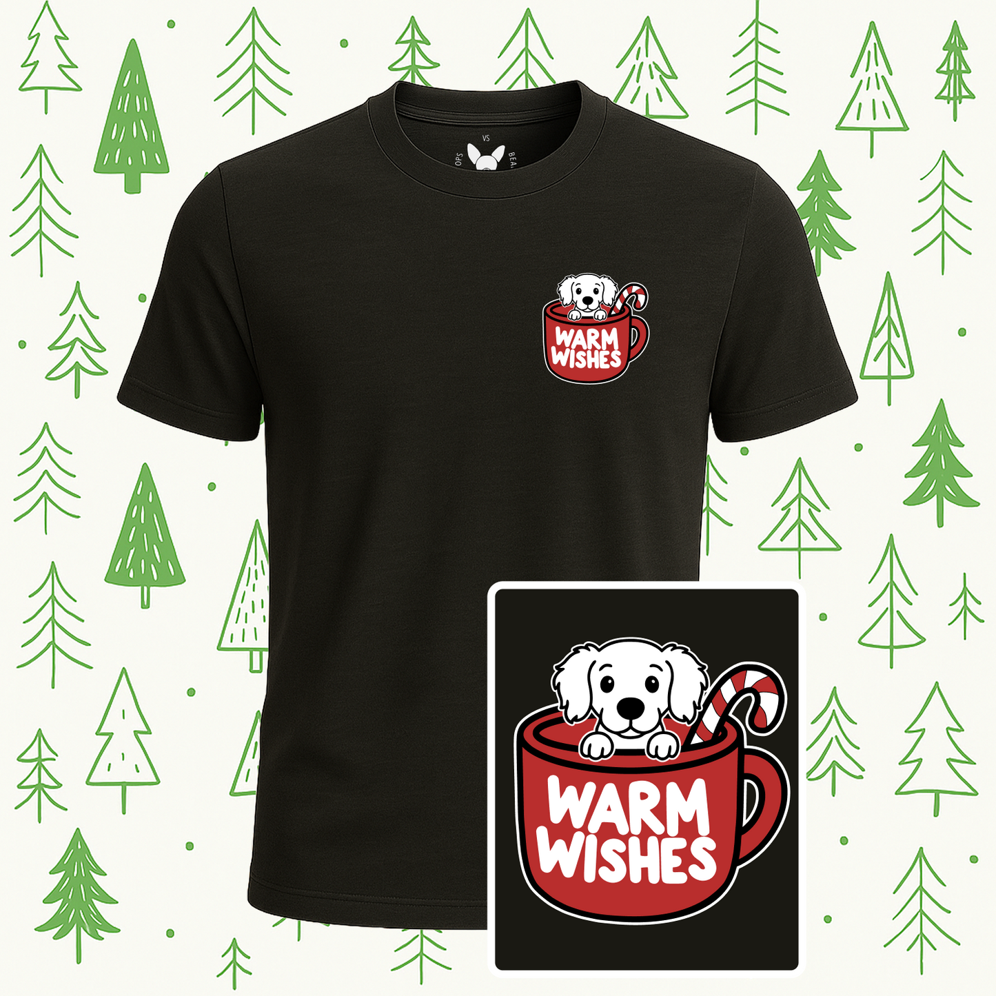 Long Haired Dachshund Warm Wishes Tee