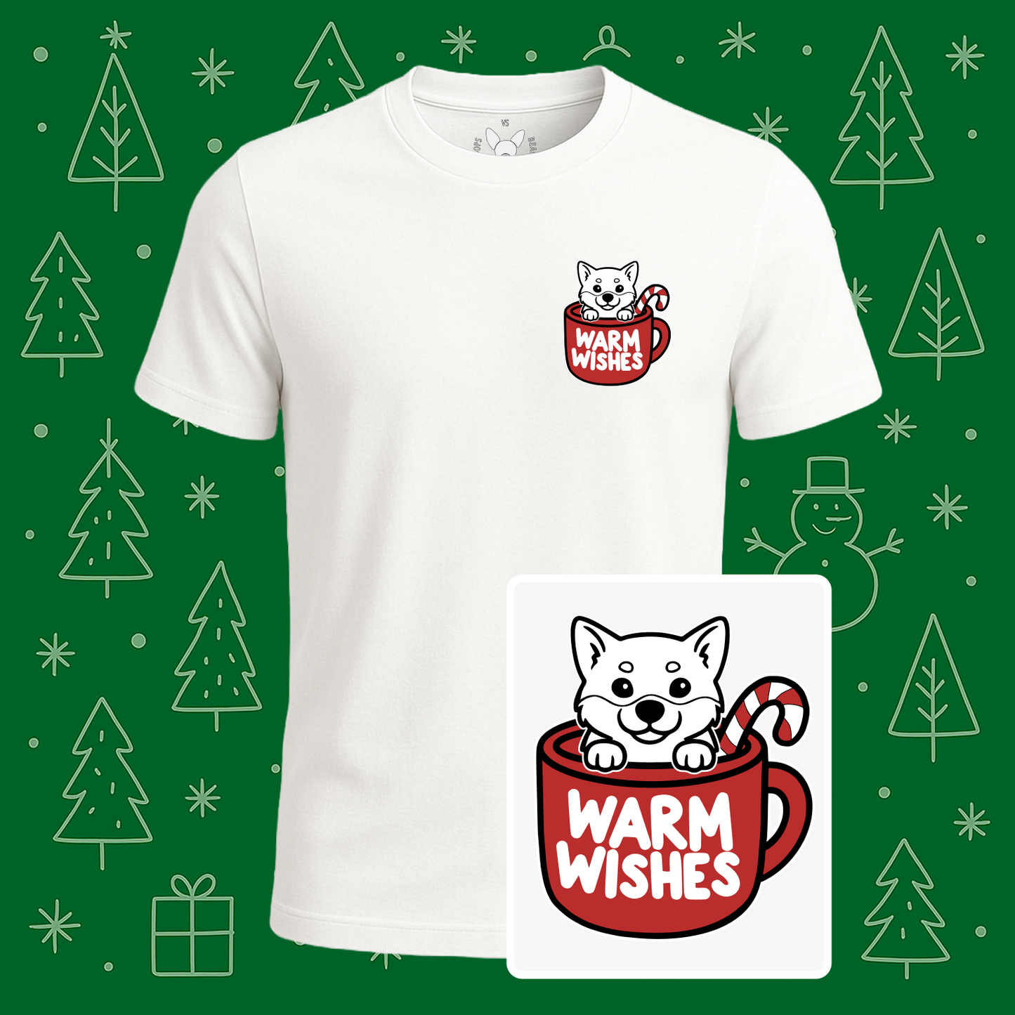 Shiba Inu Warm Wishes Tee
