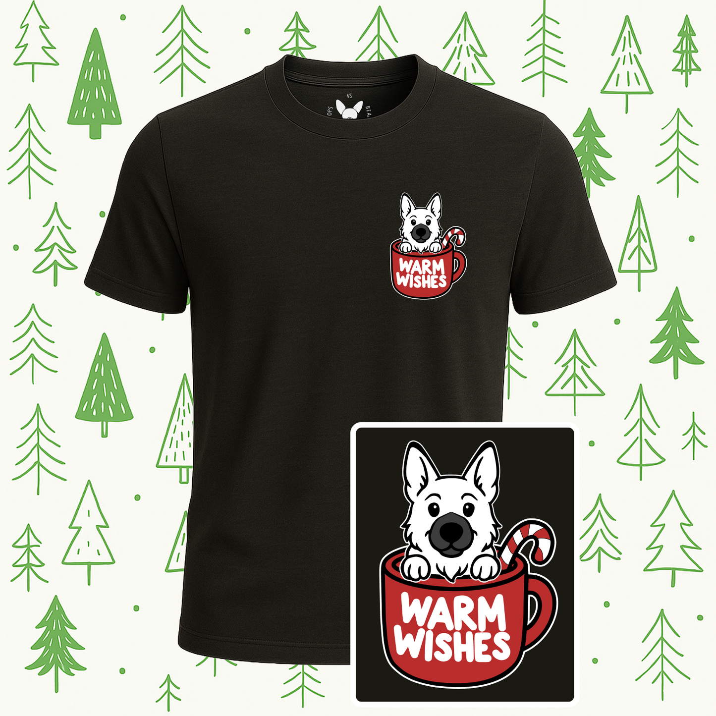 German Shepherd Warm Wishes Tee
