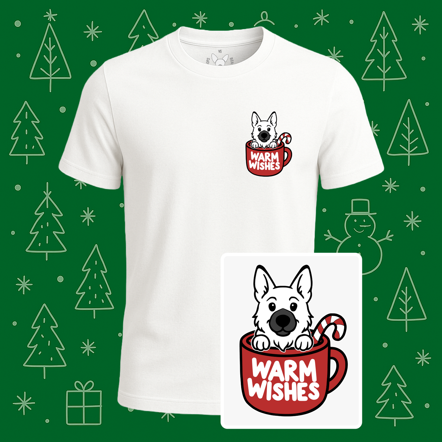 German Shepherd Warm Wishes Tee