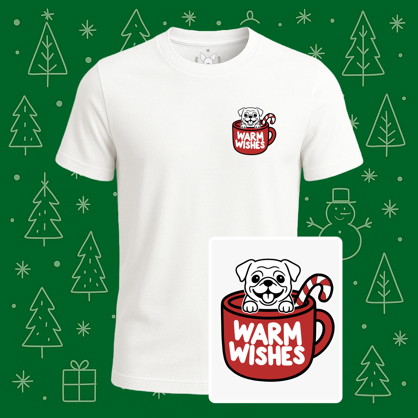 Pug Warm Wishes Tee