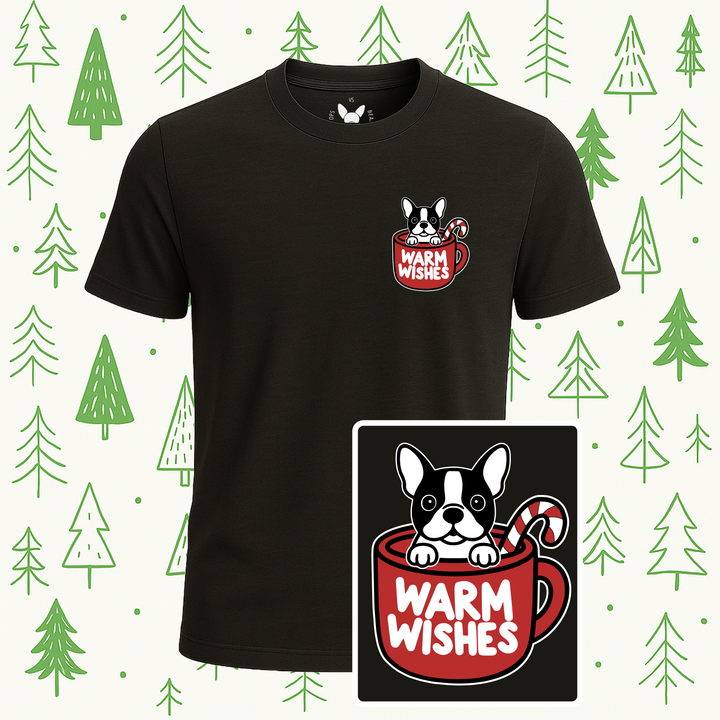 Boston Terrier Warm Wishes Tee