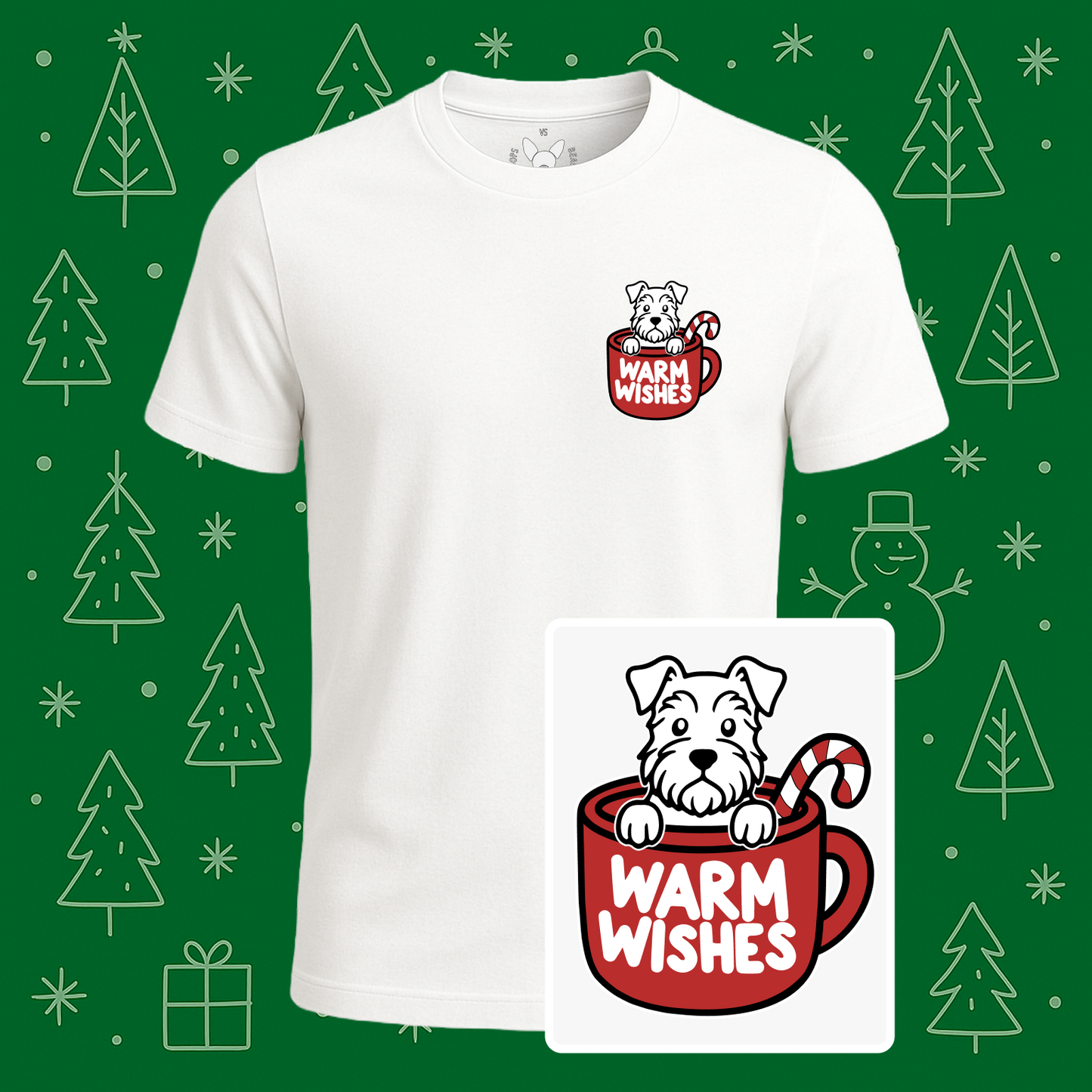 Schnauzer Warm Wishes Tee