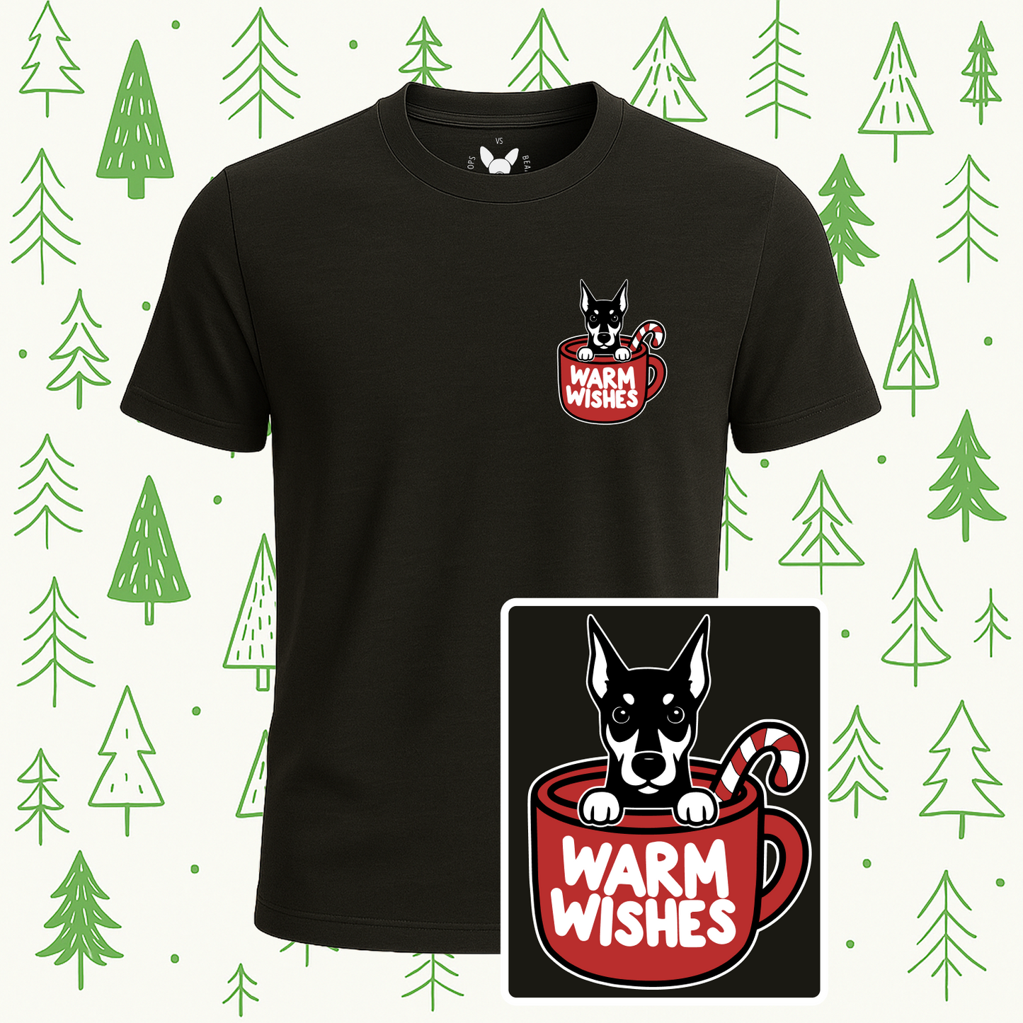Doberman Warm Wishes Tee