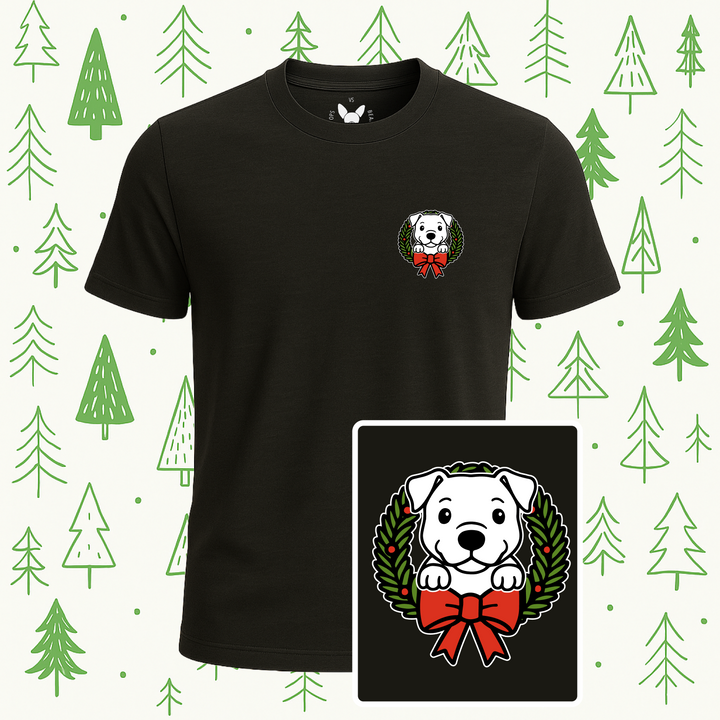 American Pitbull Holiday Wreath Tee