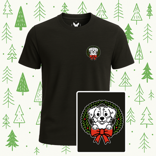 Australian Shepherd (Aussie) Holiday Wreath Tee