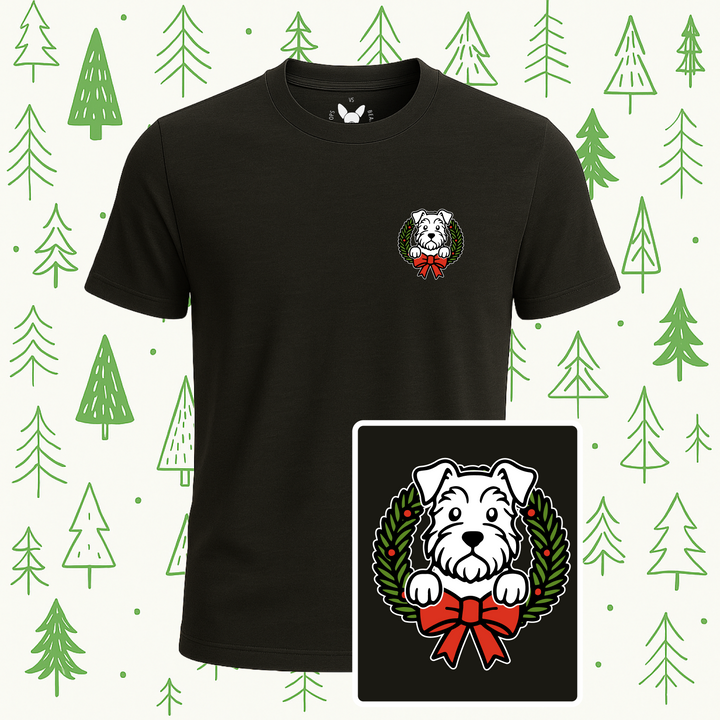Schnauzer Holiday Wreath Tee
