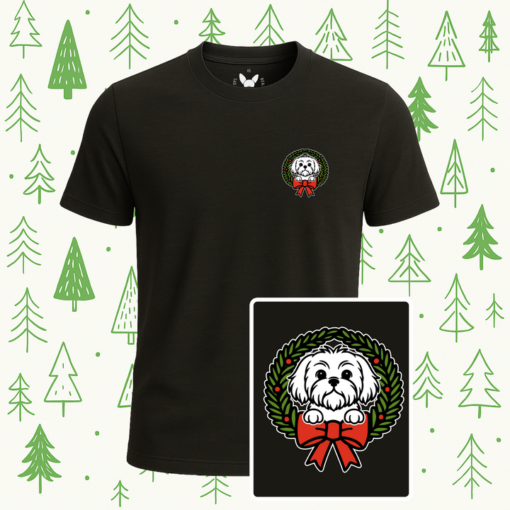 Shih Tzu Holiday Wreath Tee