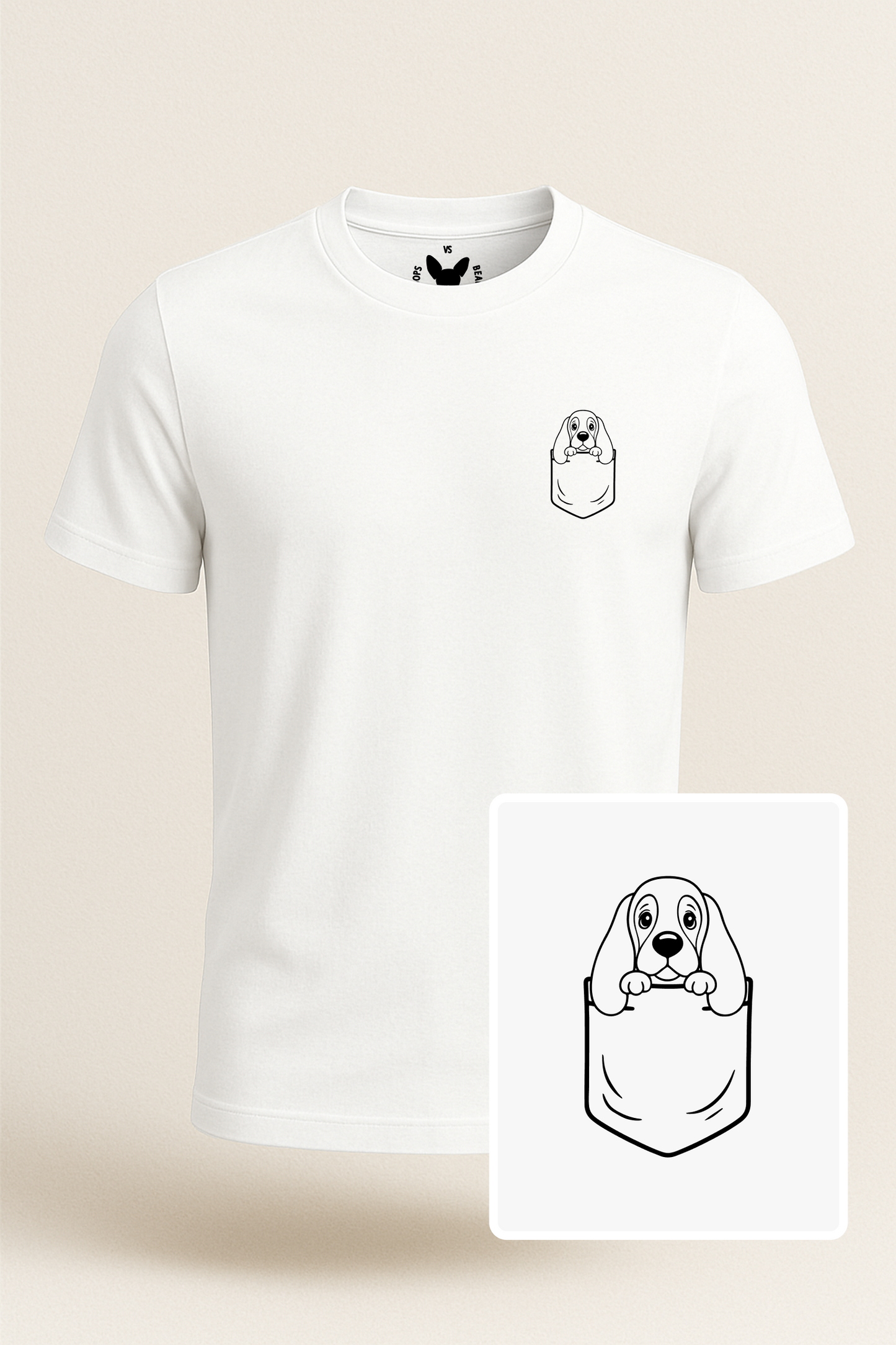 Basset Hound Pocket-Print Tee