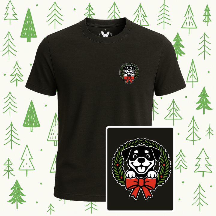 Rottweiler Holiday Wreath Tee