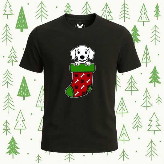 Dachshund Christmas Stocking Tee - Feature Print