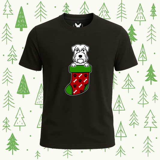 Sealyham Christmas Stocking Tee - Feature Print
