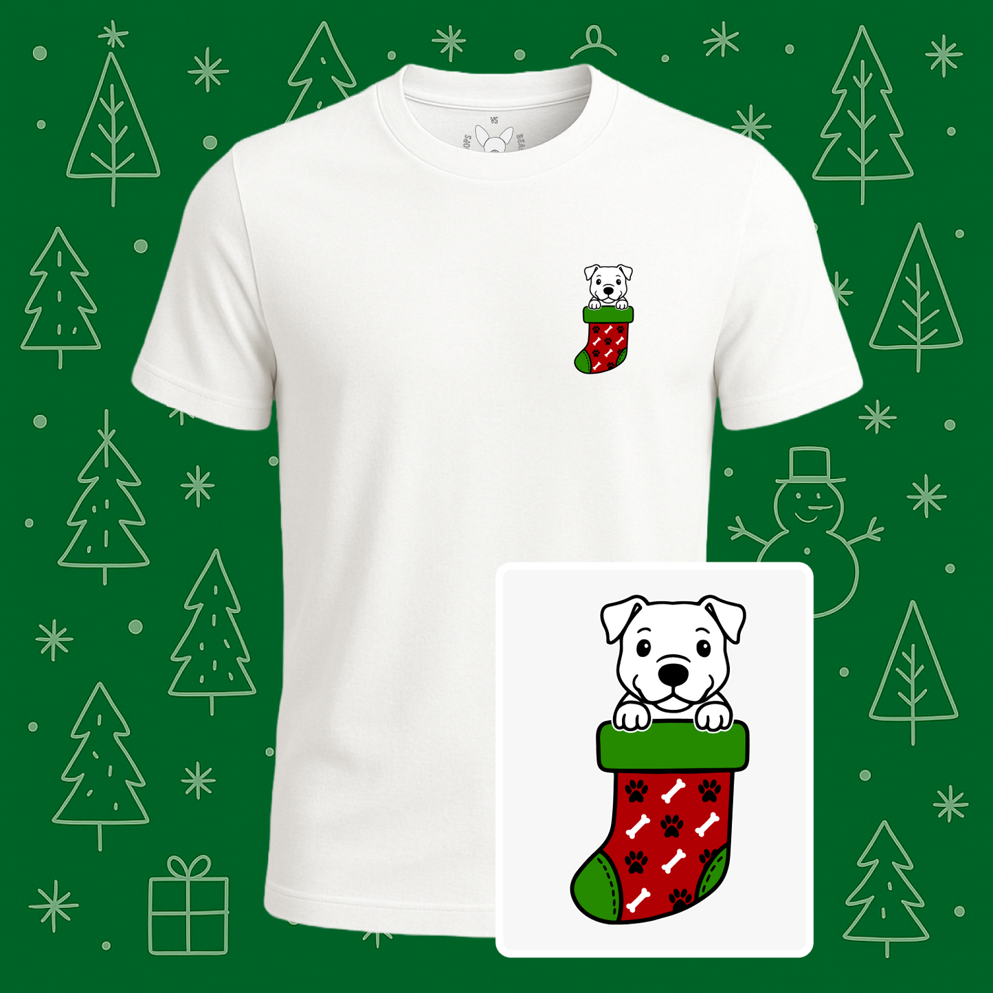 American Pitbull Christmas Stocking Tee