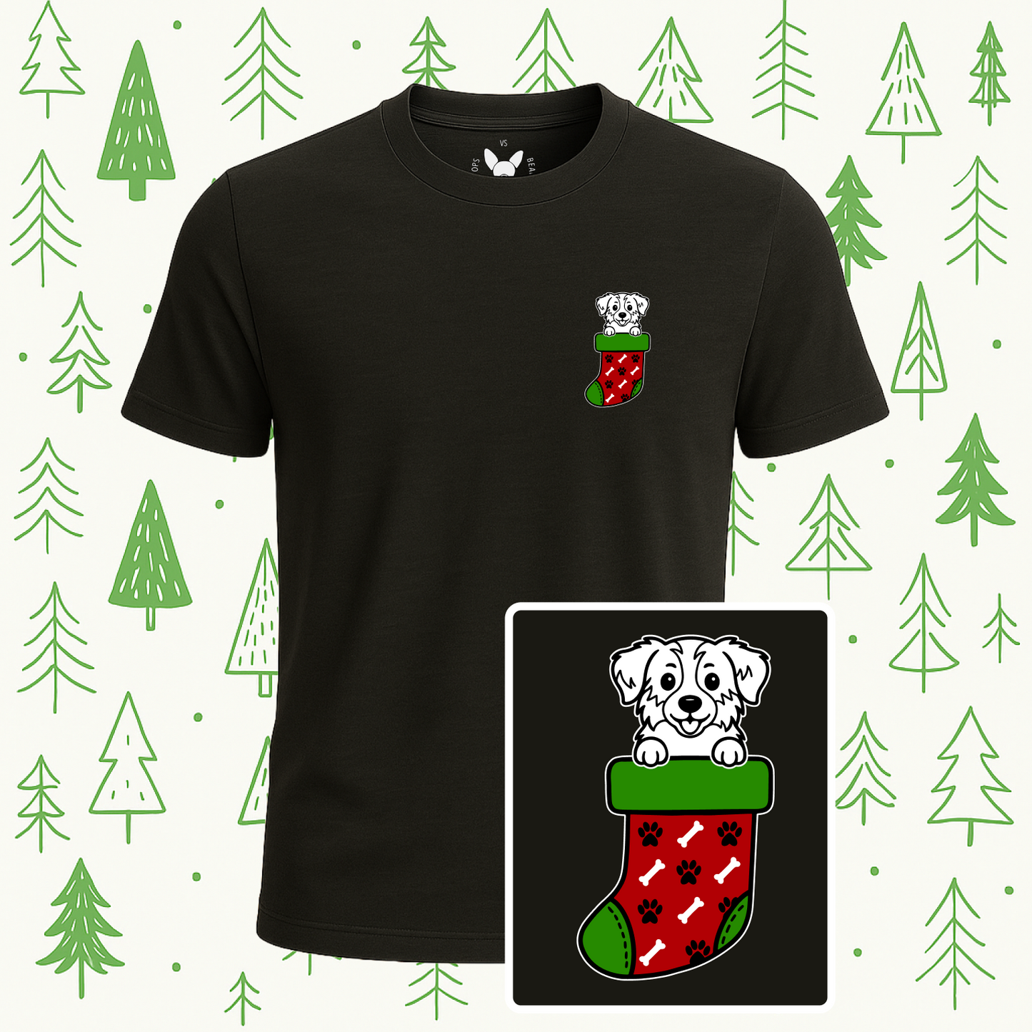 Australian Shepherd (Aussie) Christmas Stocking Tee