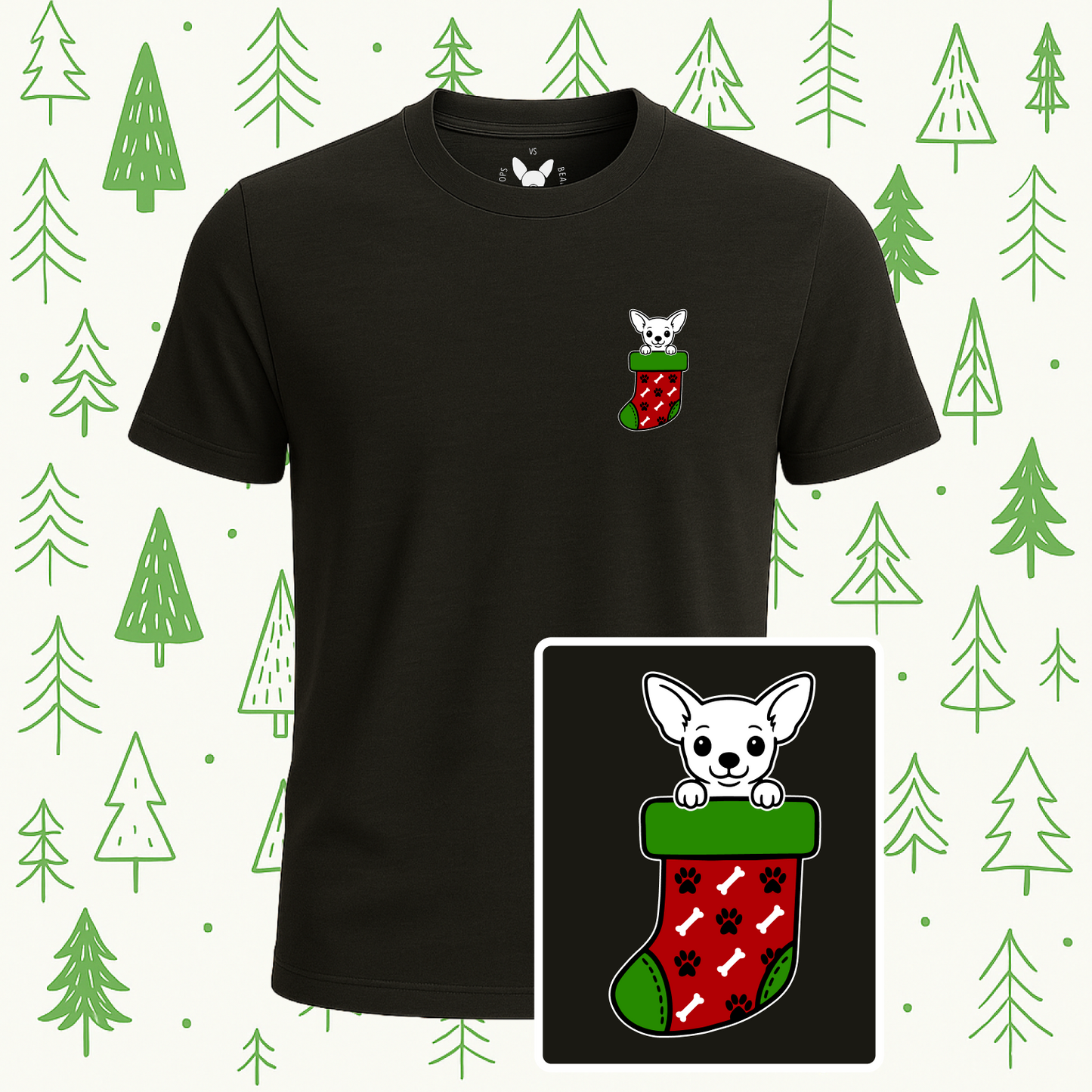 Chihuahua Christmas Stocking Tee