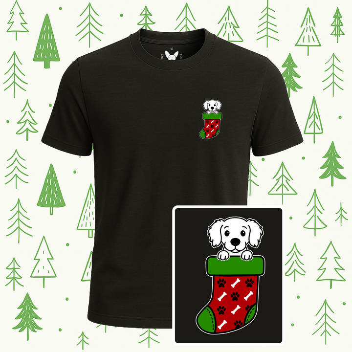 Long Haired Dachshund Christmas Stocking Tee