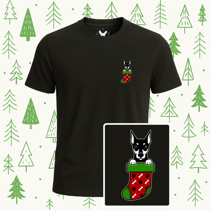 Doberman Christmas Stocking Tee