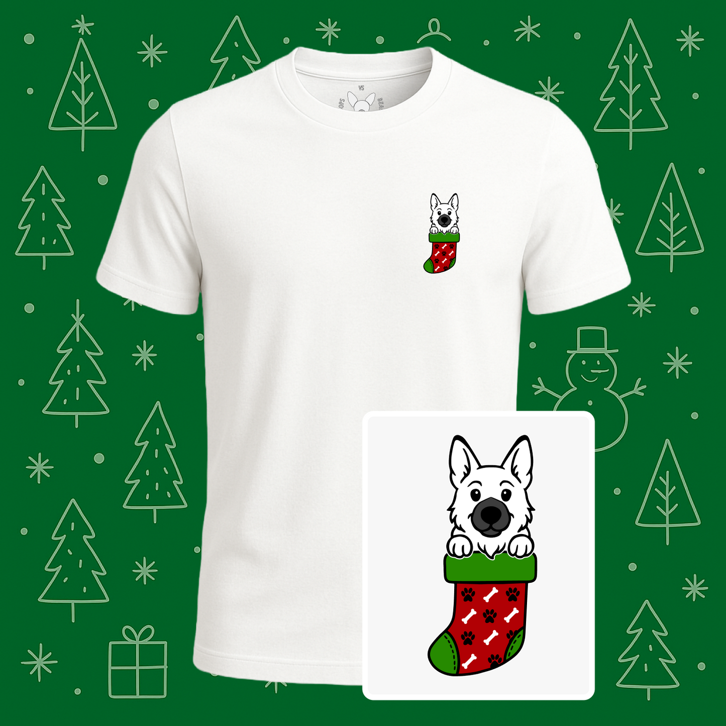 German Shepherd Christmas Stocking Tee