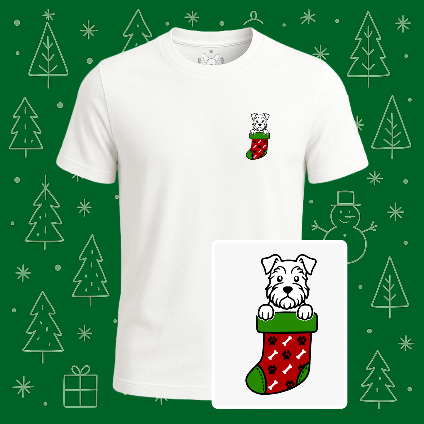 Schnauzer Christmas Stocking Tee