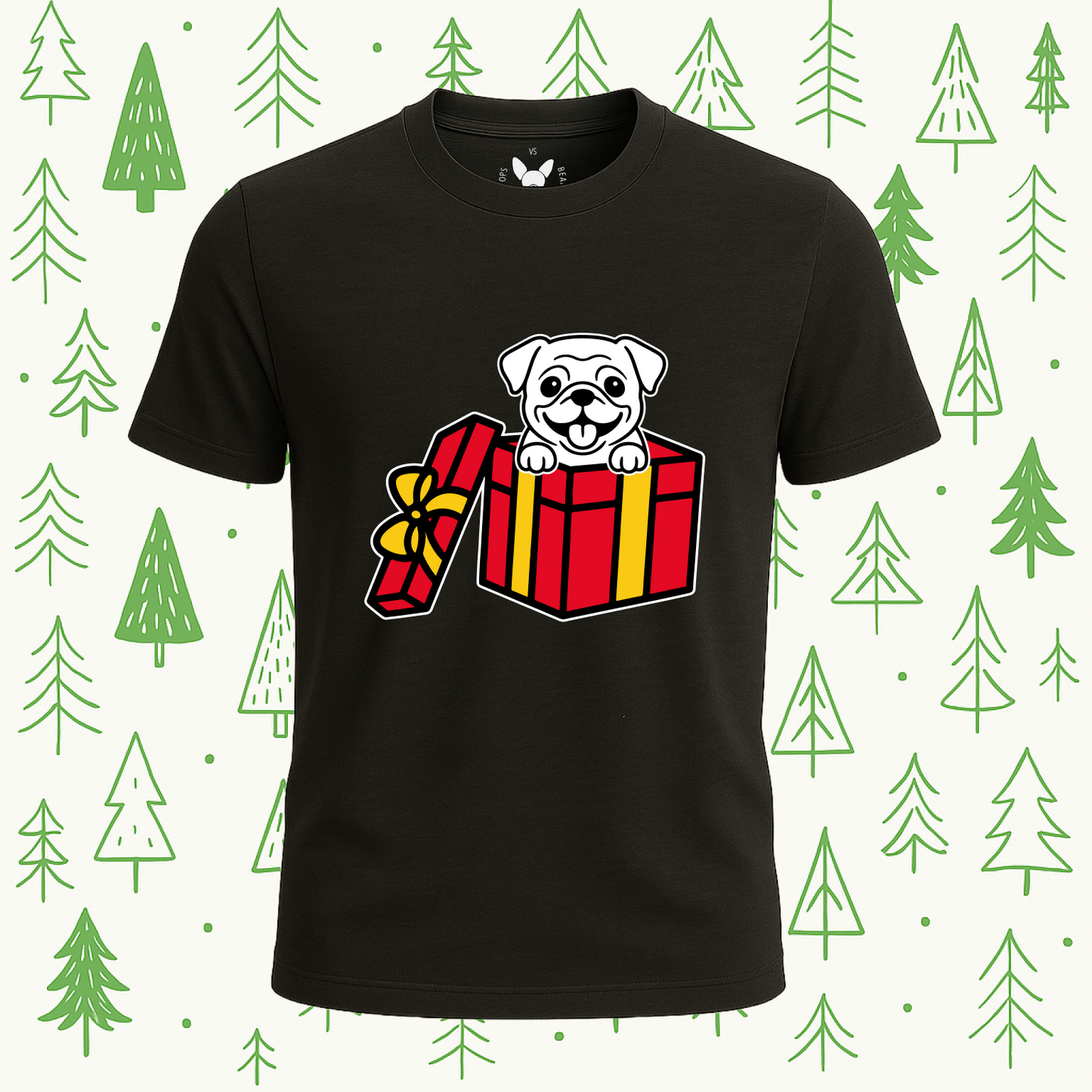 Pug Best Present Ever Tee - Feature Print