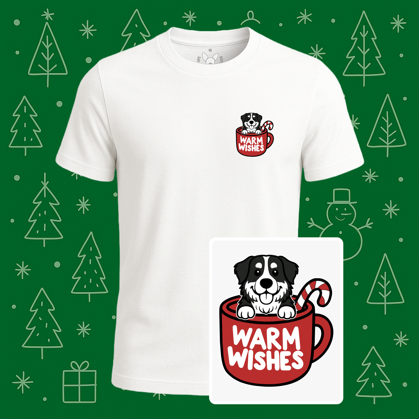 Bernese Mountain Dog Warm Wishes Tee
