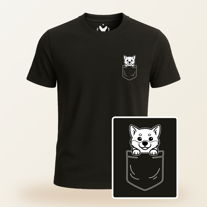 Shiba Inu Pocket-Print Tee