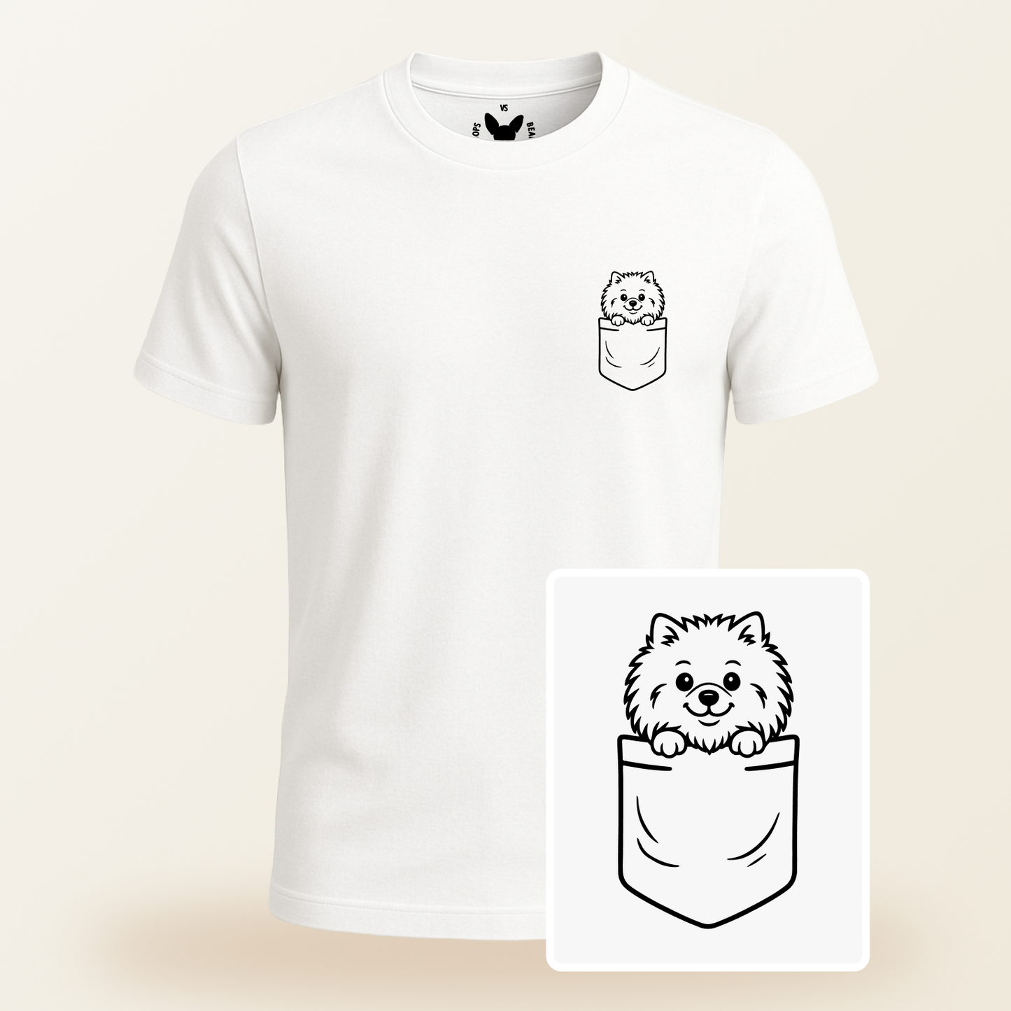 Pomeranian Pocket-Print Tee