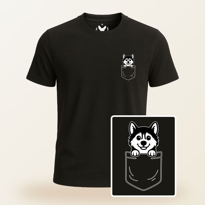 Siberian Husky Pocket-Print Tee