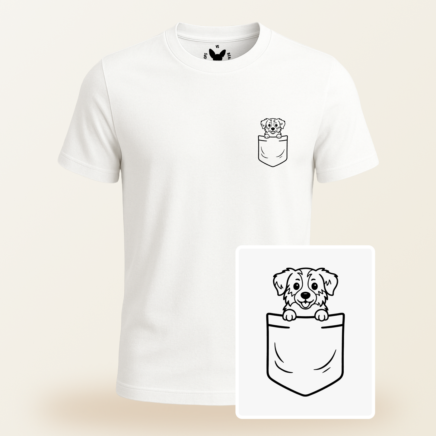 Australian Shepherd (Aussie) Pocket-Print Tee