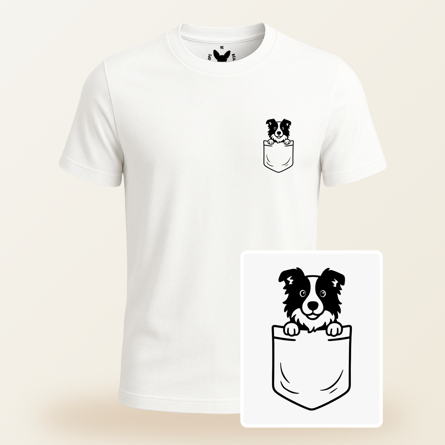Border Collie Pocket-Print Tee