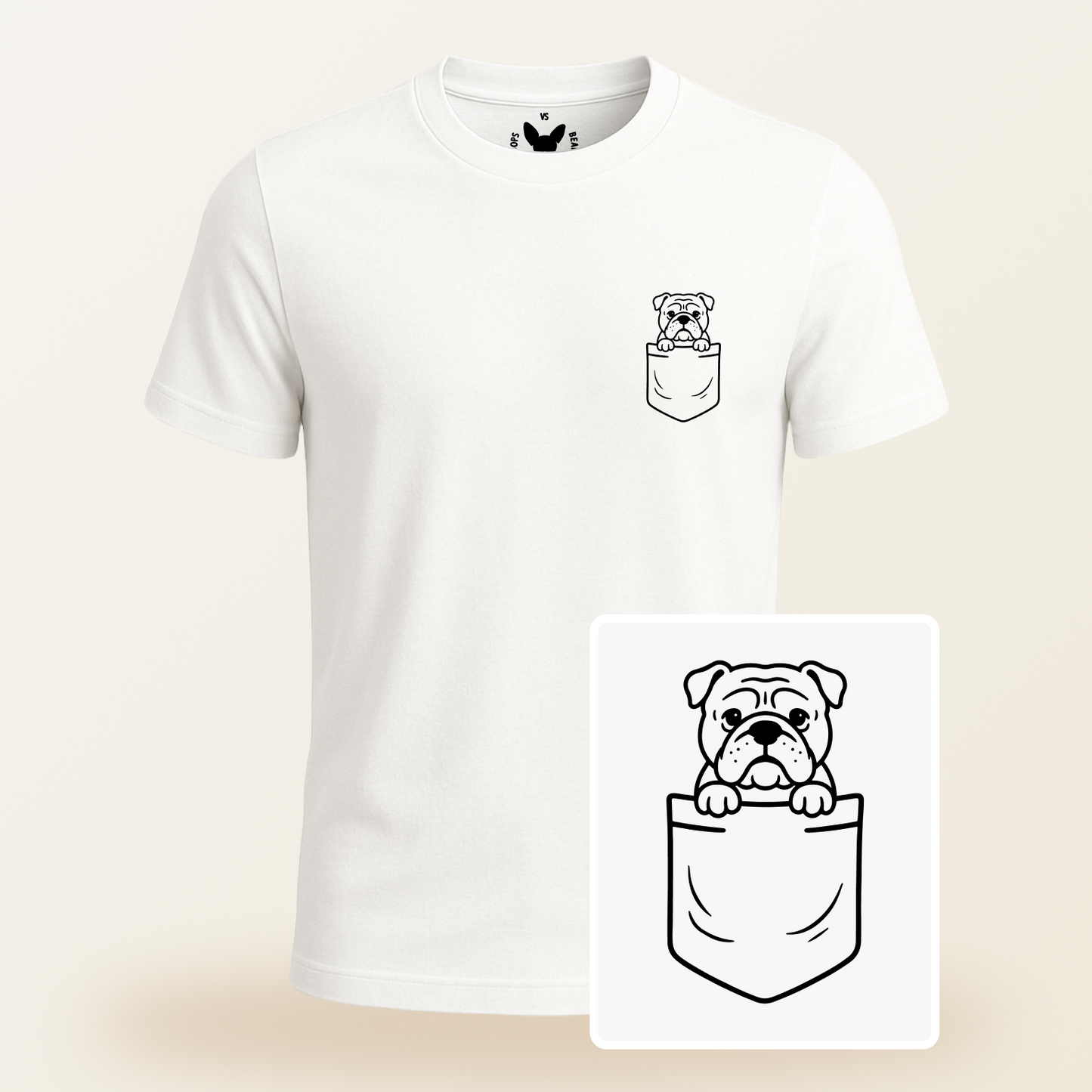English Bulldog Pocket-Print Tee
