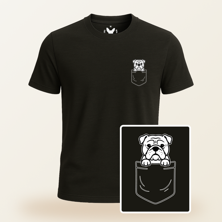 English Bulldog Pocket-Print Tee
