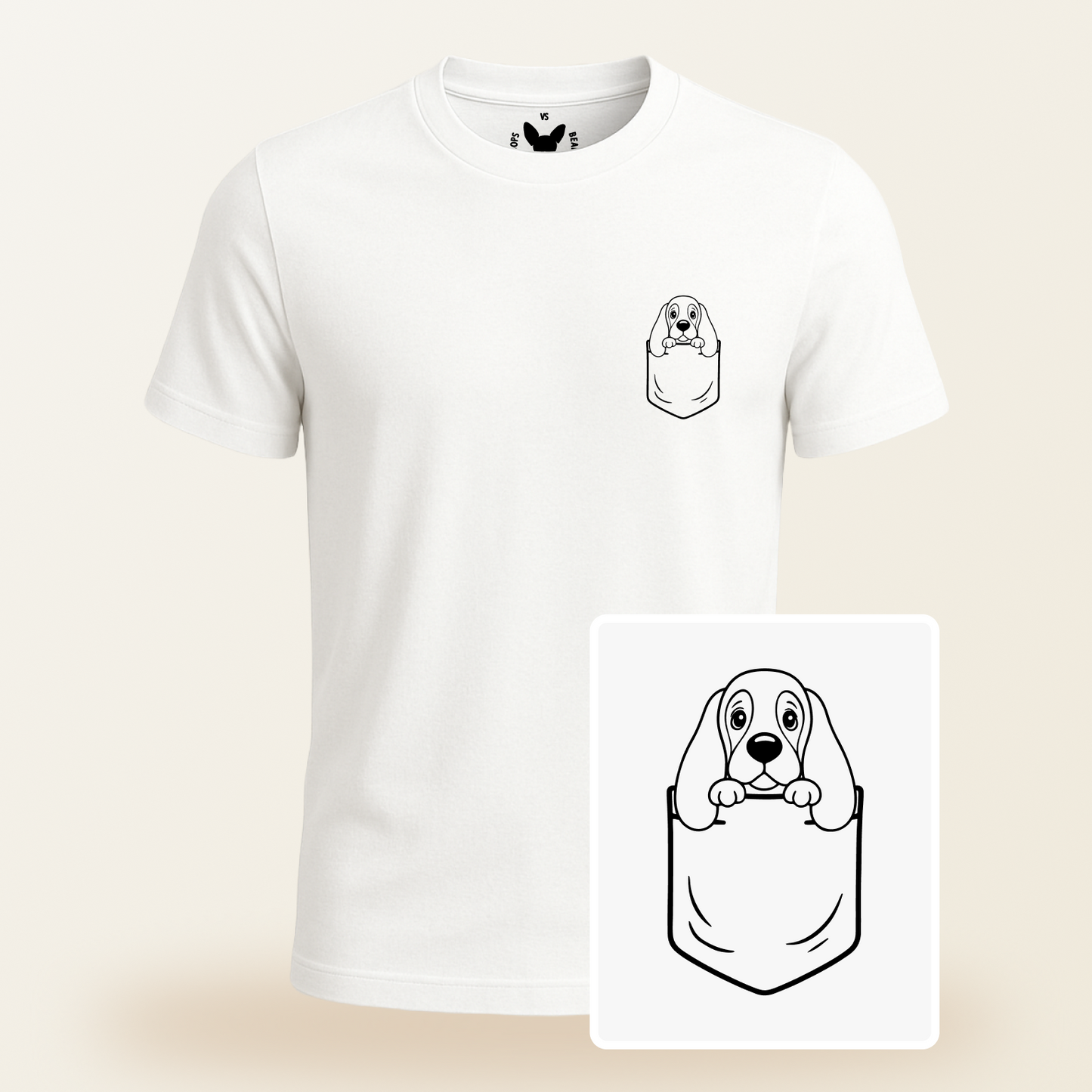 Basset Hound Pocket-Print Tee