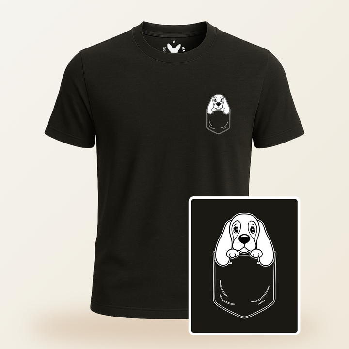 Basset Hound Pocket-Print Tee