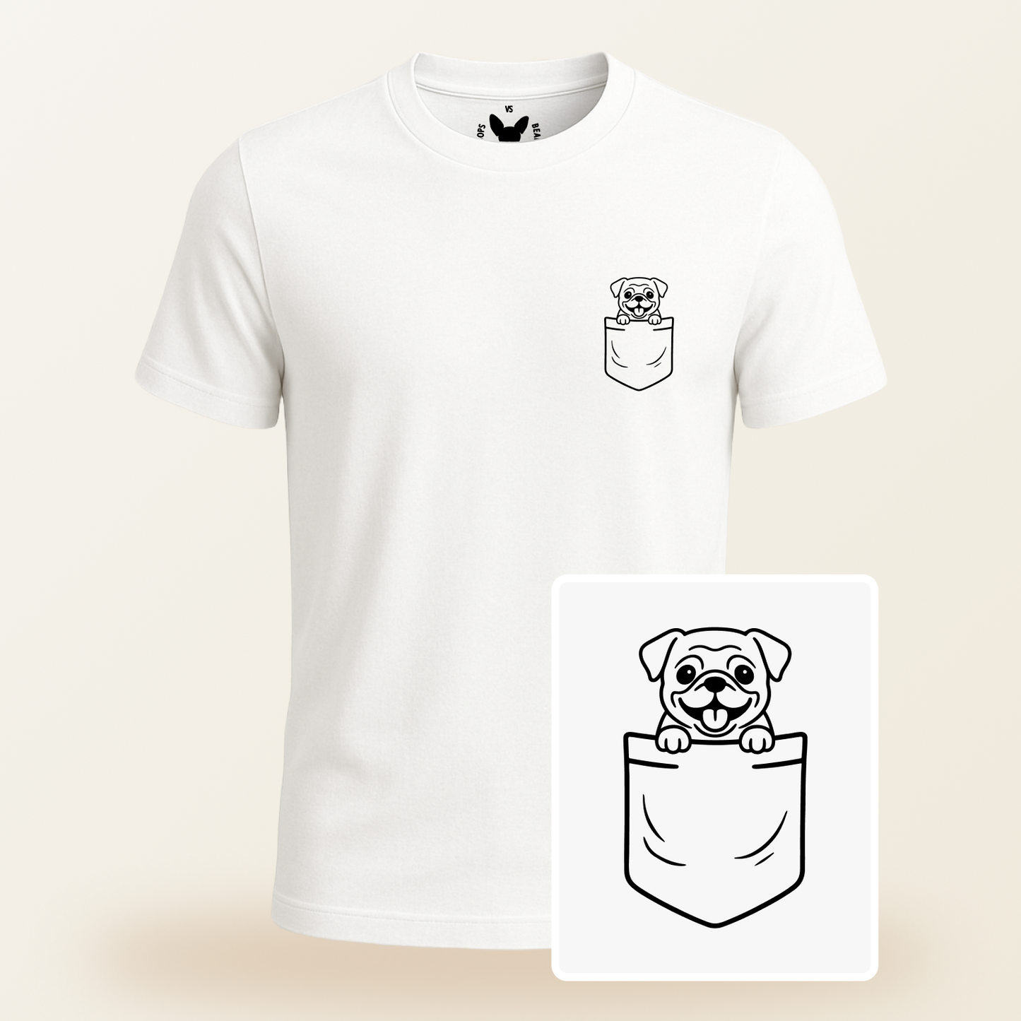 Pug Pocket-Print Tee