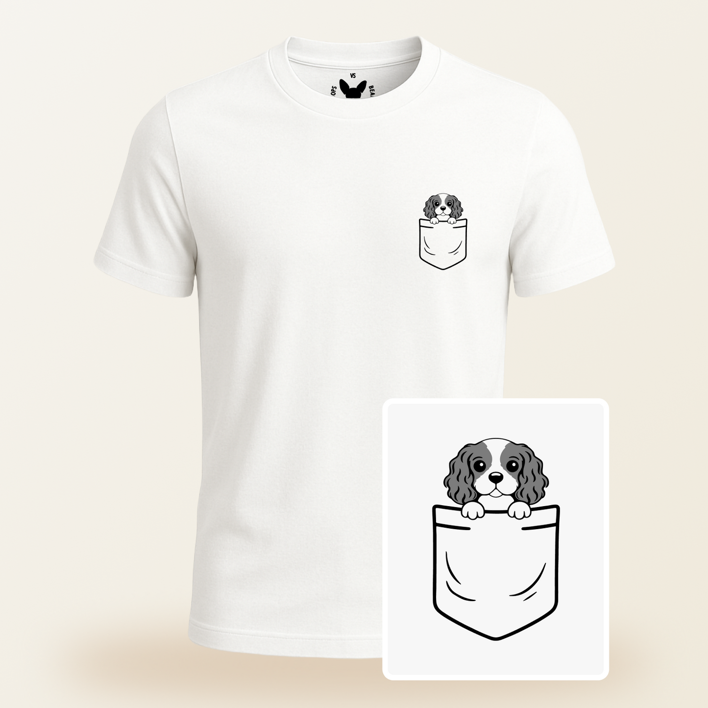 Cavalier King Charles Spaniel Pocket-Print Tee