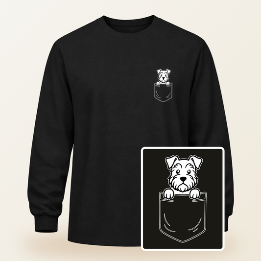 Schnauzer Pocket-Print Long Sleeve Tee