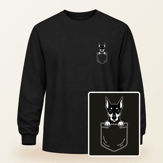 Doberman Pocket-Print Long Sleeve Tee