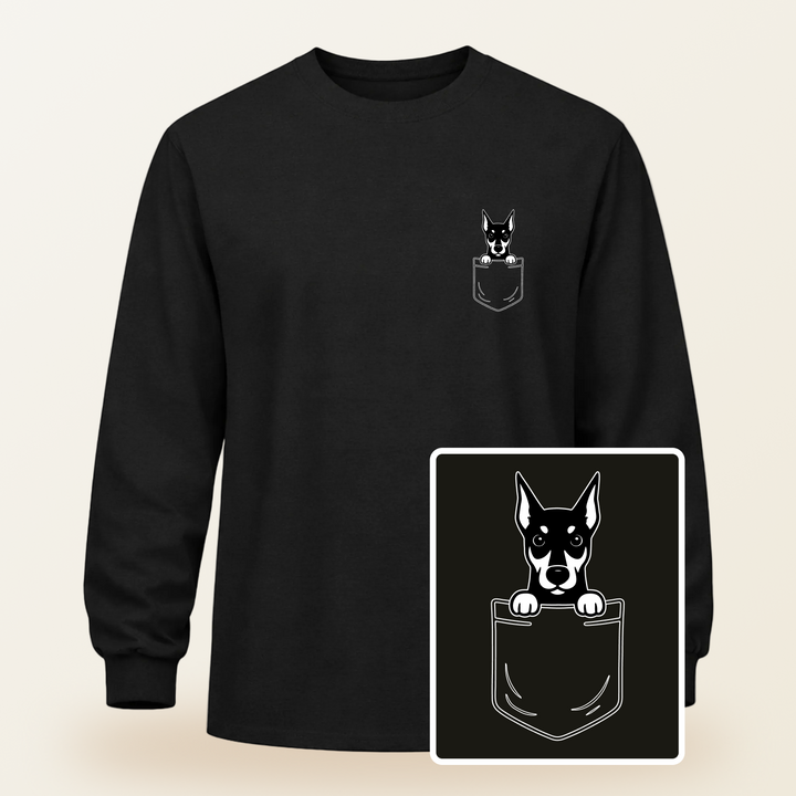 Doberman Pocket-Print Long Sleeve Tee
